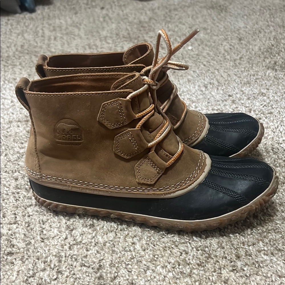 Sorel Brown and Black Waterproof Boots